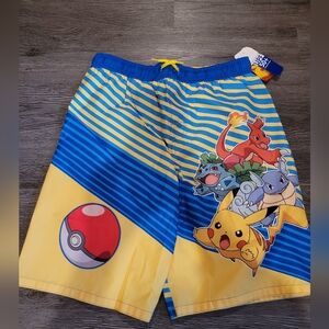 Boys Blue and Yellow Pokémon Swim Trunks Size 14/16 NWT